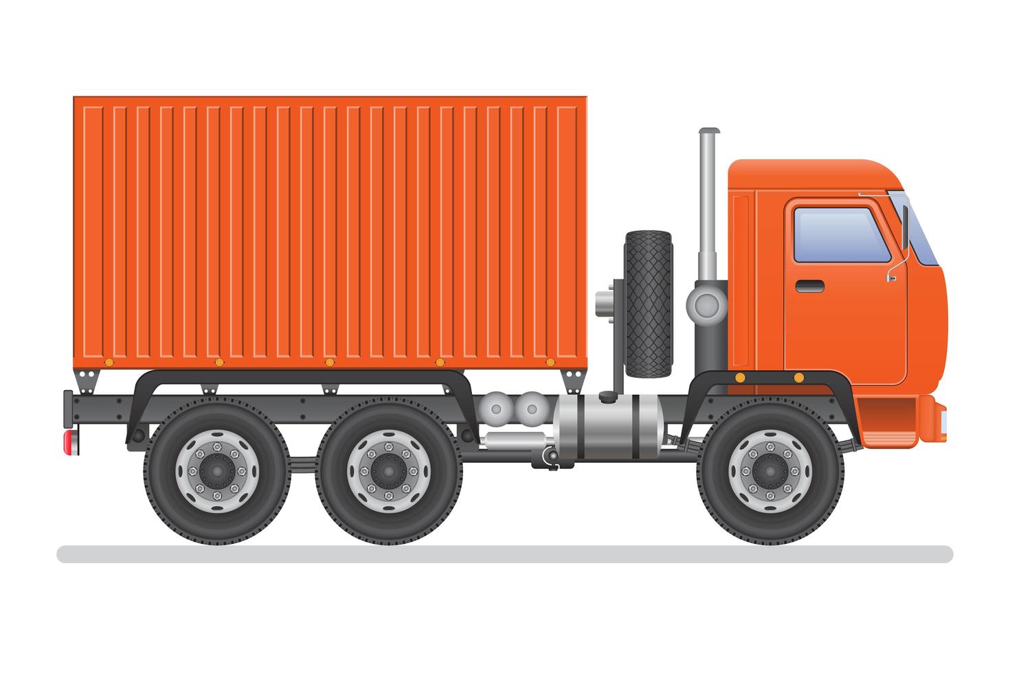 Truck with container isolated vector