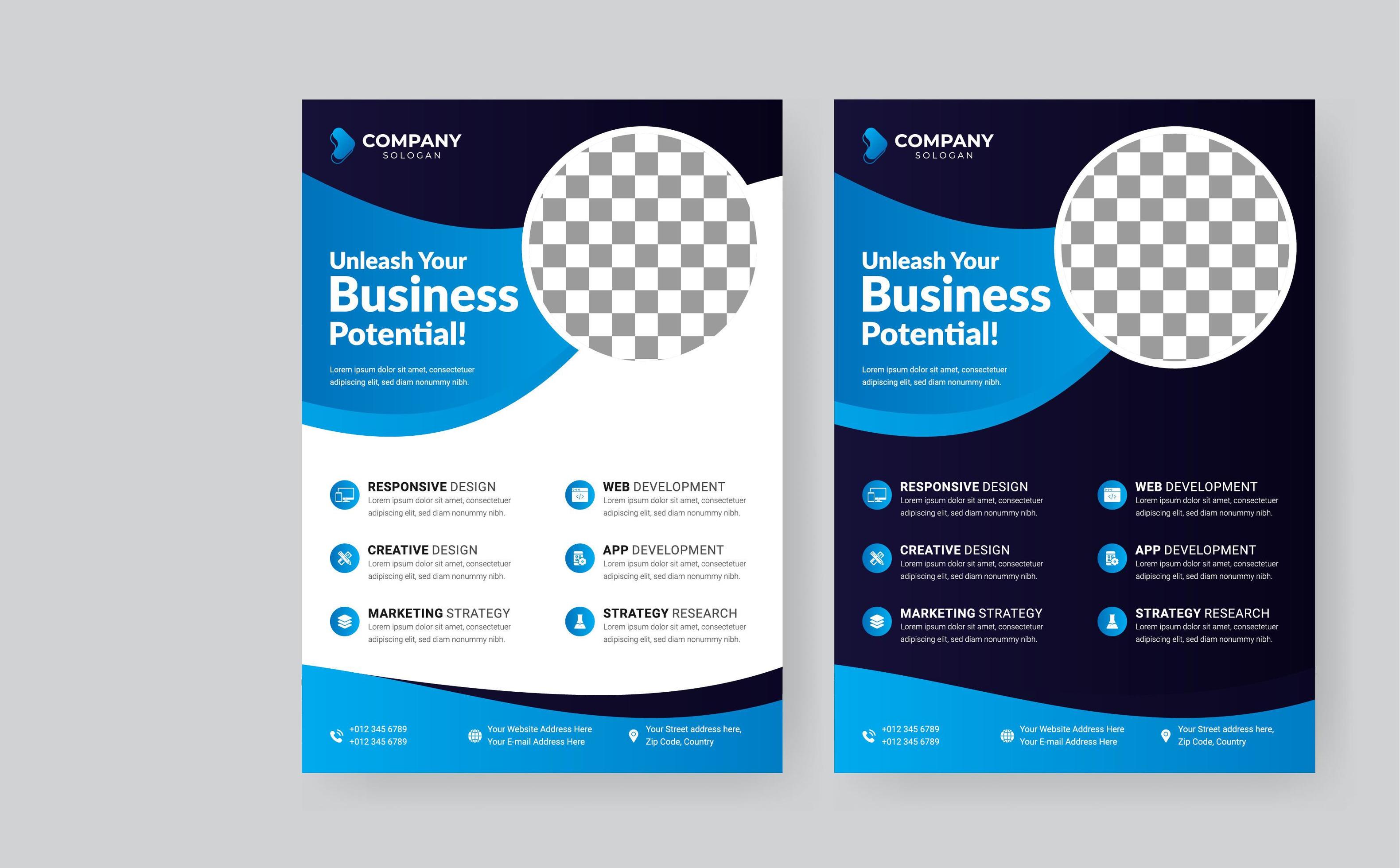 Corporate Business Flyer Poster Pamphlet Set 1266975 Vector Art at Vecteezy