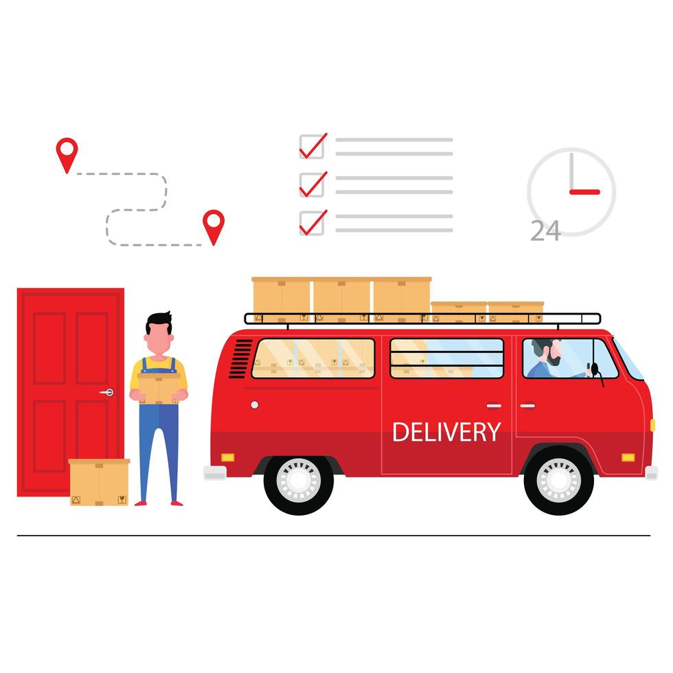 Logistics company and delivery service concept  vector