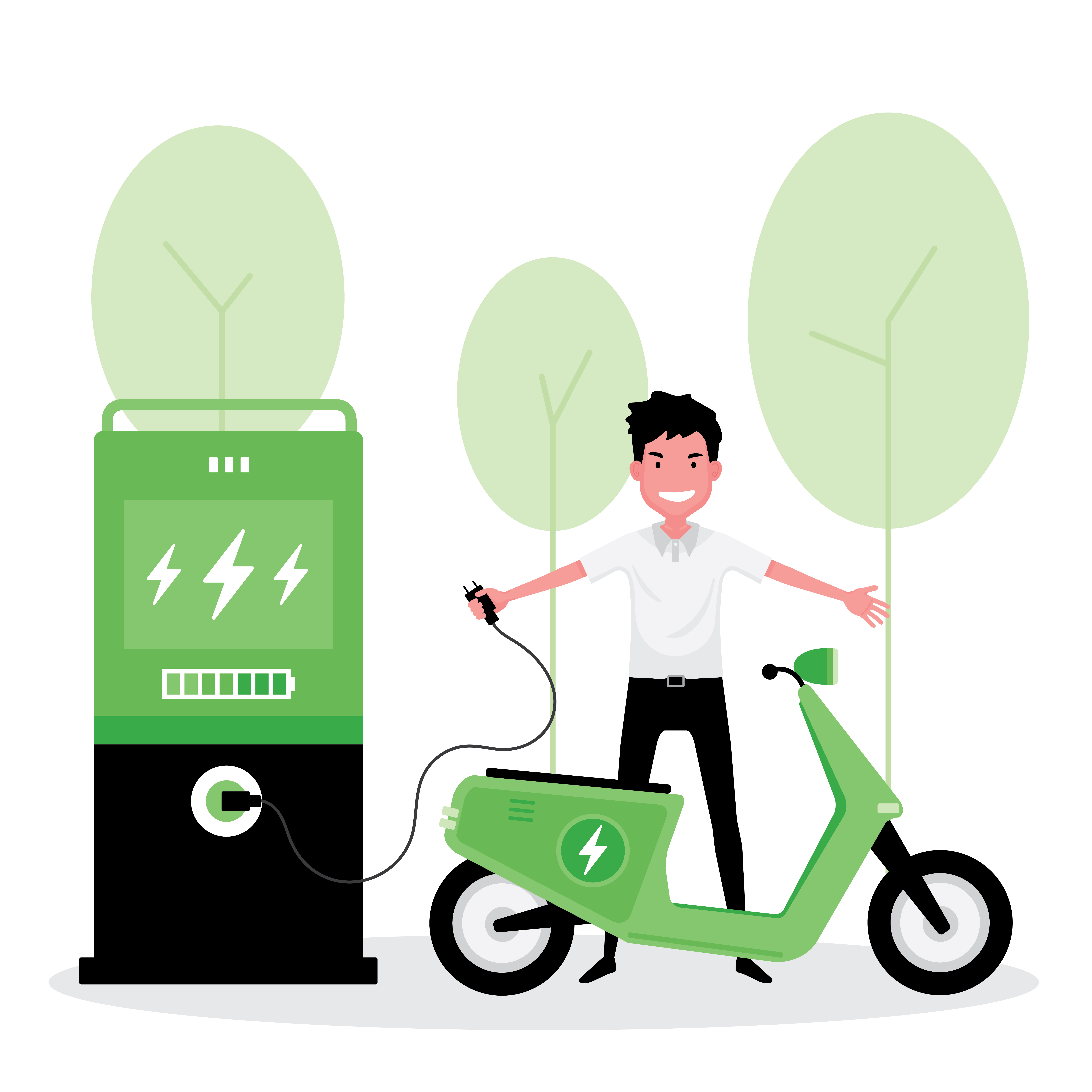 Alternative green eco energy concept with electric scooter 1266983