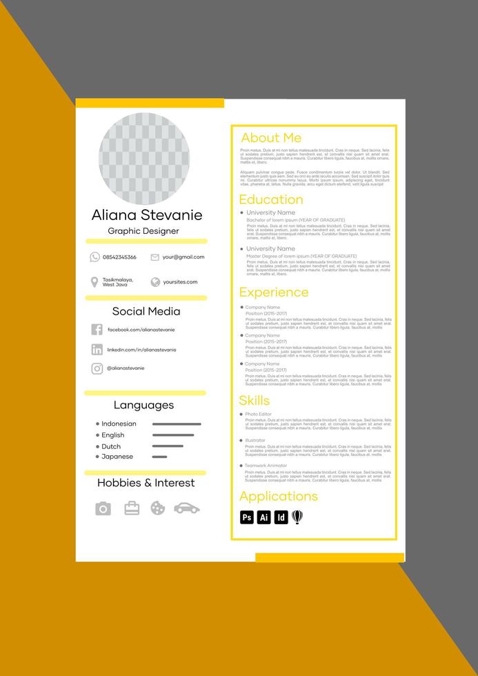 CV template design  vector