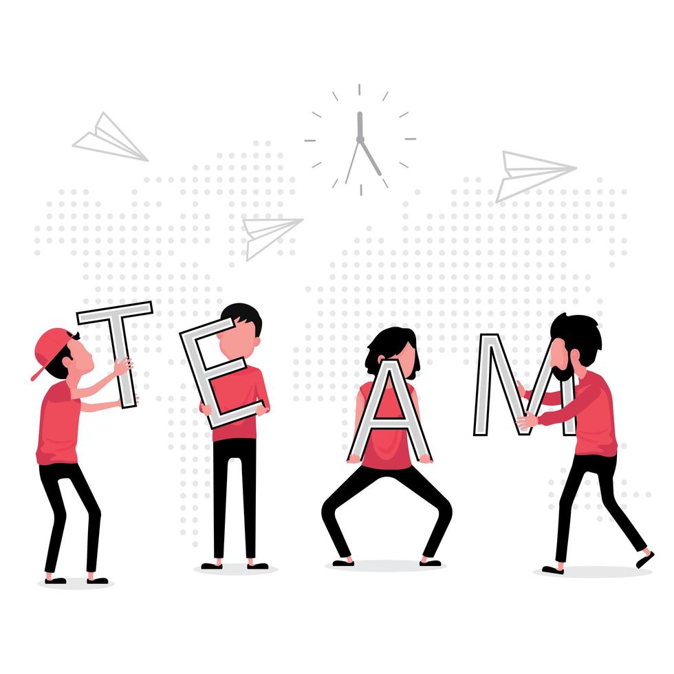 Teamwork for Business with People Holding ''TEAM'' vector