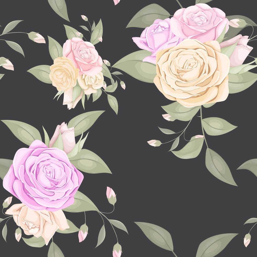 Floral seamless pattern with roses bouquet vector