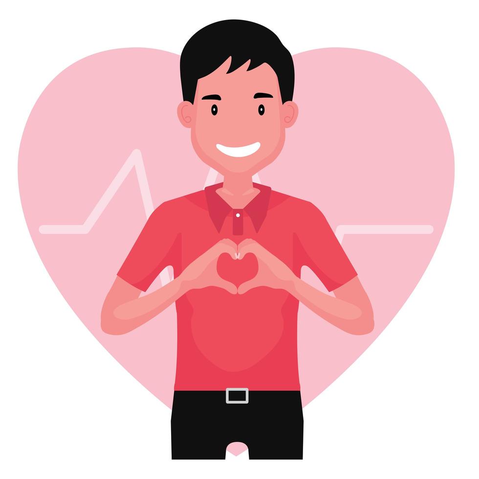 Customer Service Agent Smiling and Doing Hand Heart for Customer vector