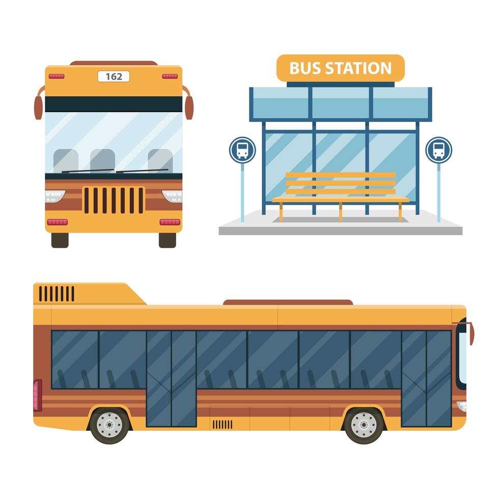 bus urbano aislado vector