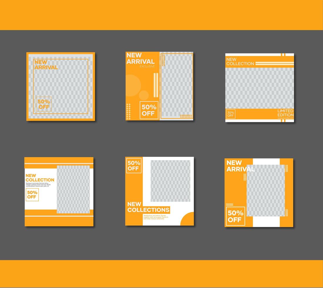 Social media template bundle vector