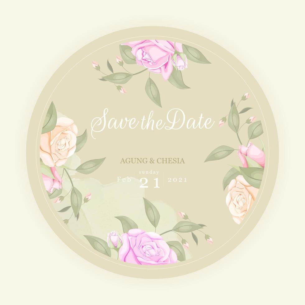 plantilla de boda floral vector