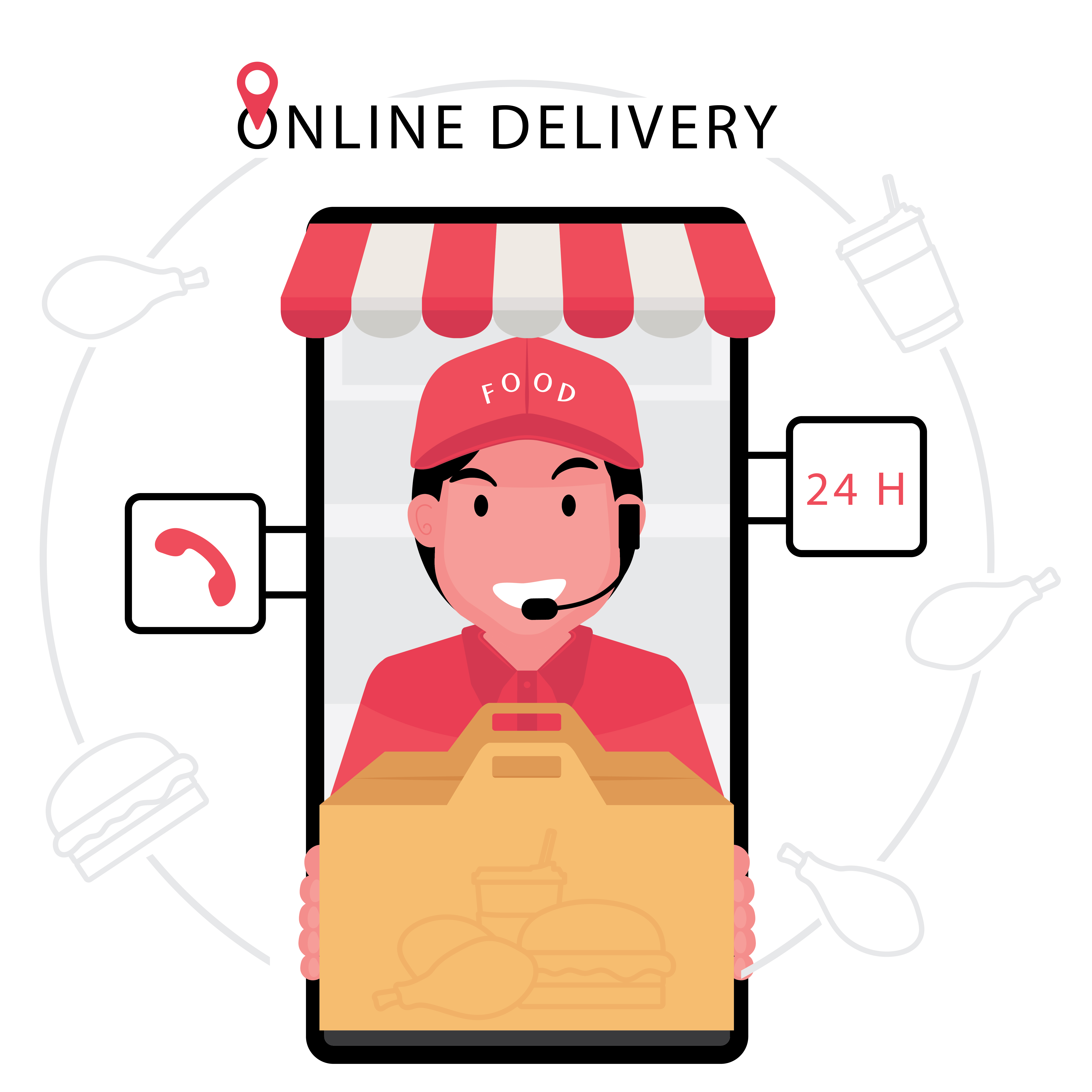 Food Delivery Service with Customer Service Agent ...