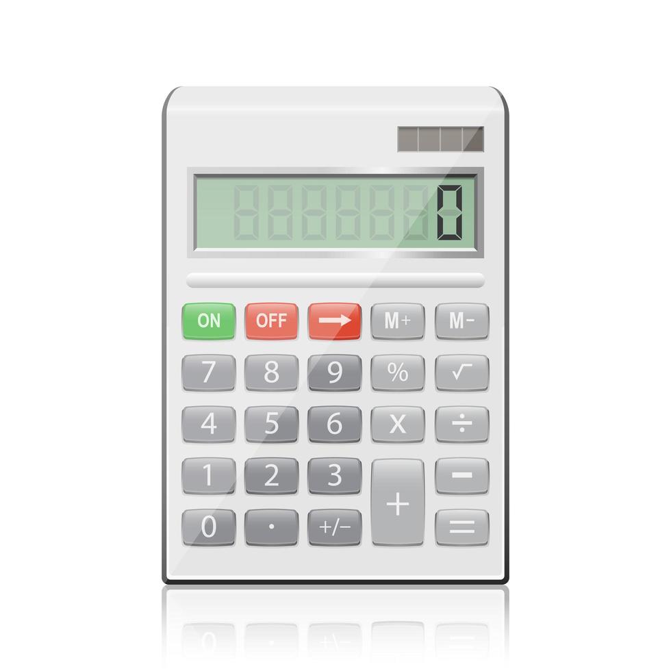 calculadora aislado en blanco vector