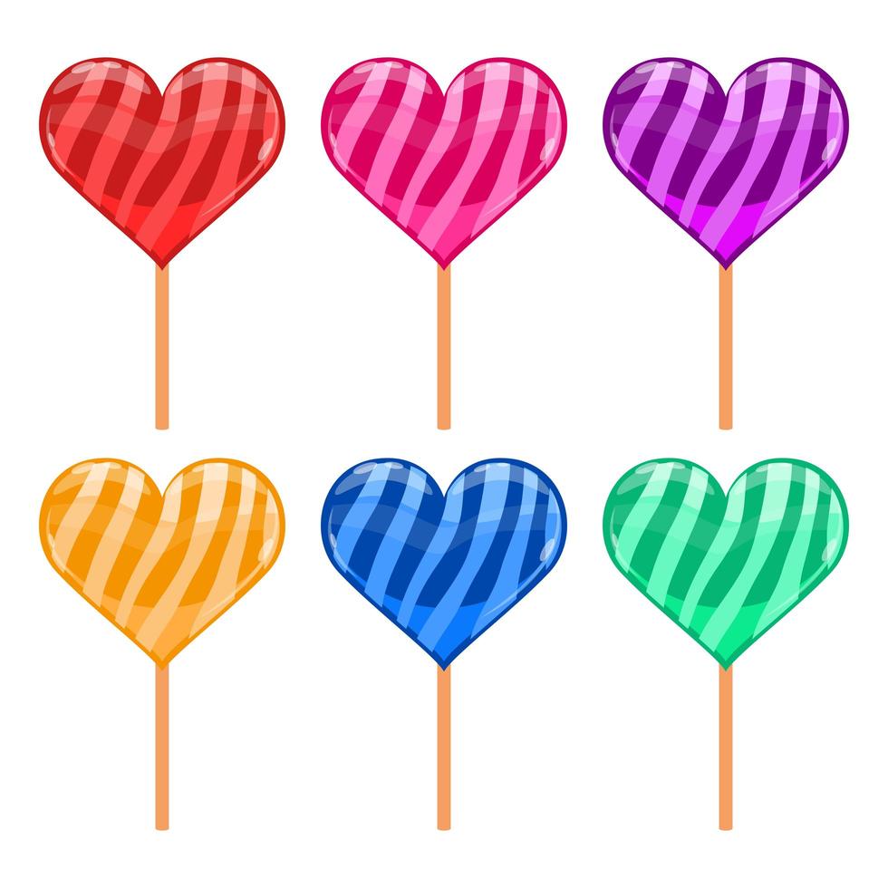 Heart shaped lollipops isolated  vector