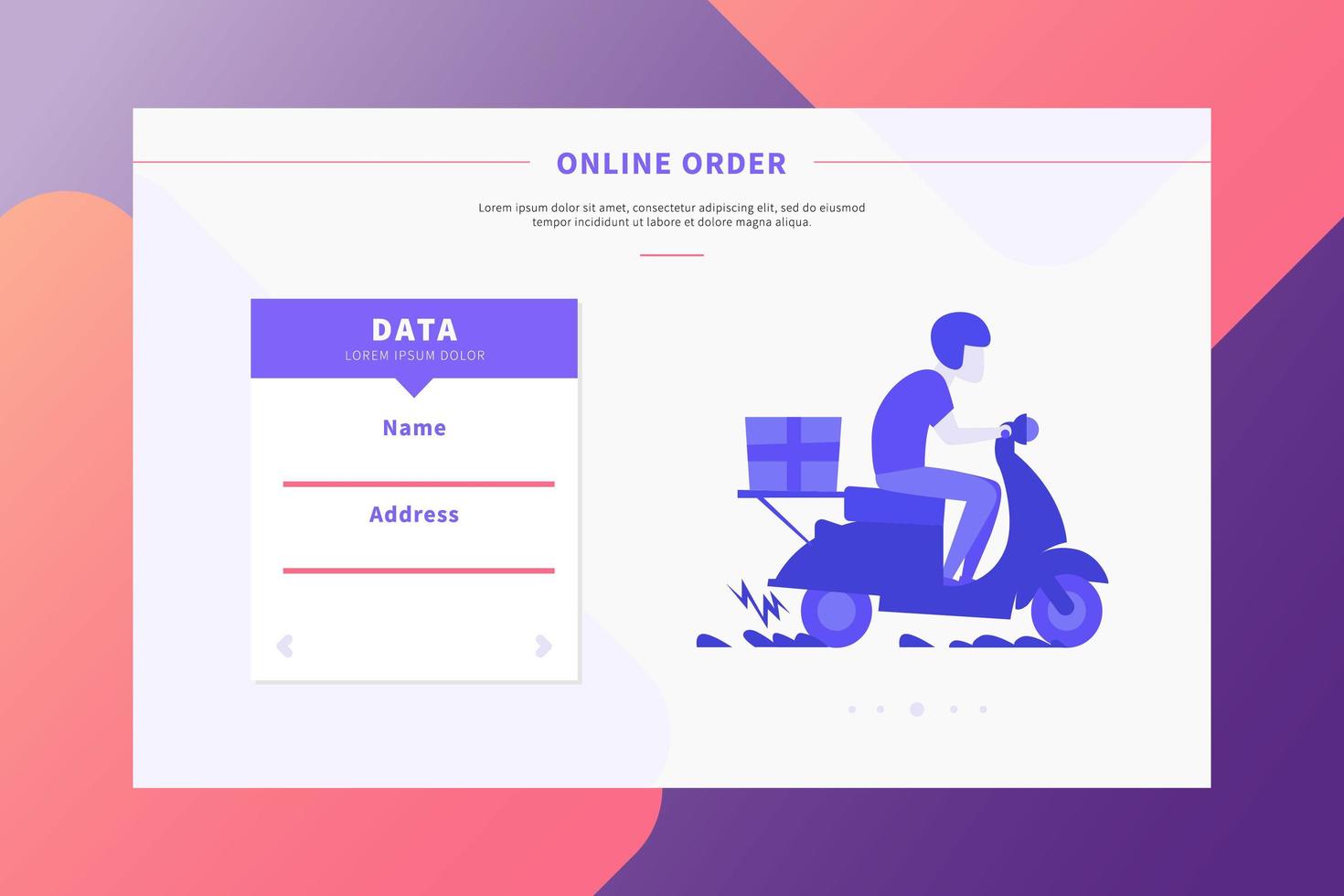 Online Delivery Order Landing Page vector