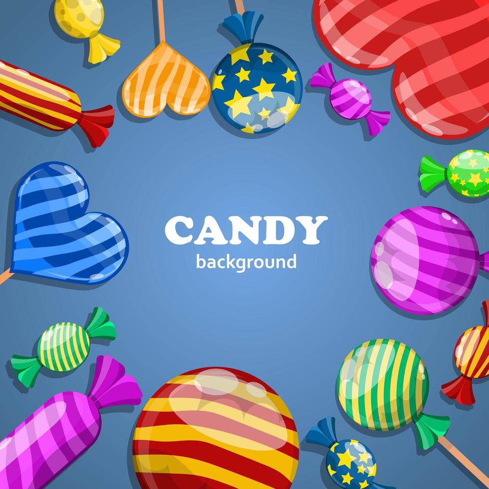 Candy illustration on blue vector