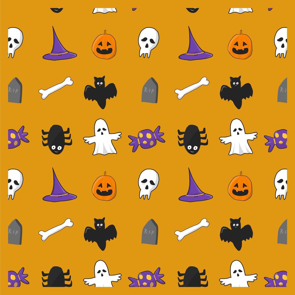 Doodle Halloween Pattern 1267274 Vector Art at Vecteezy