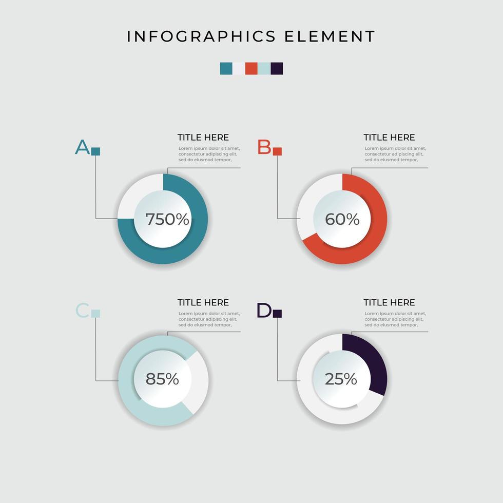 infografía diagrama de círculo de porcentaje infografía vector