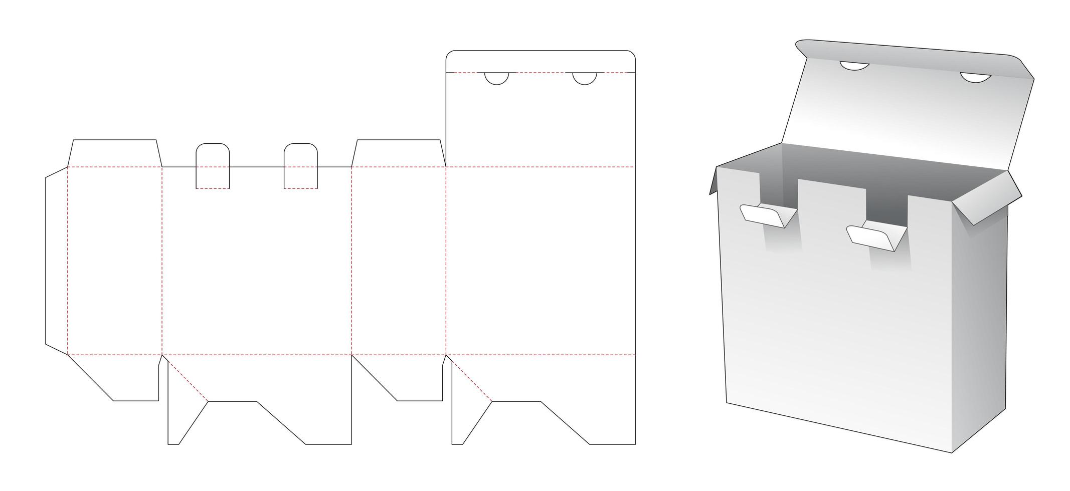 2 lock points packaging box vector