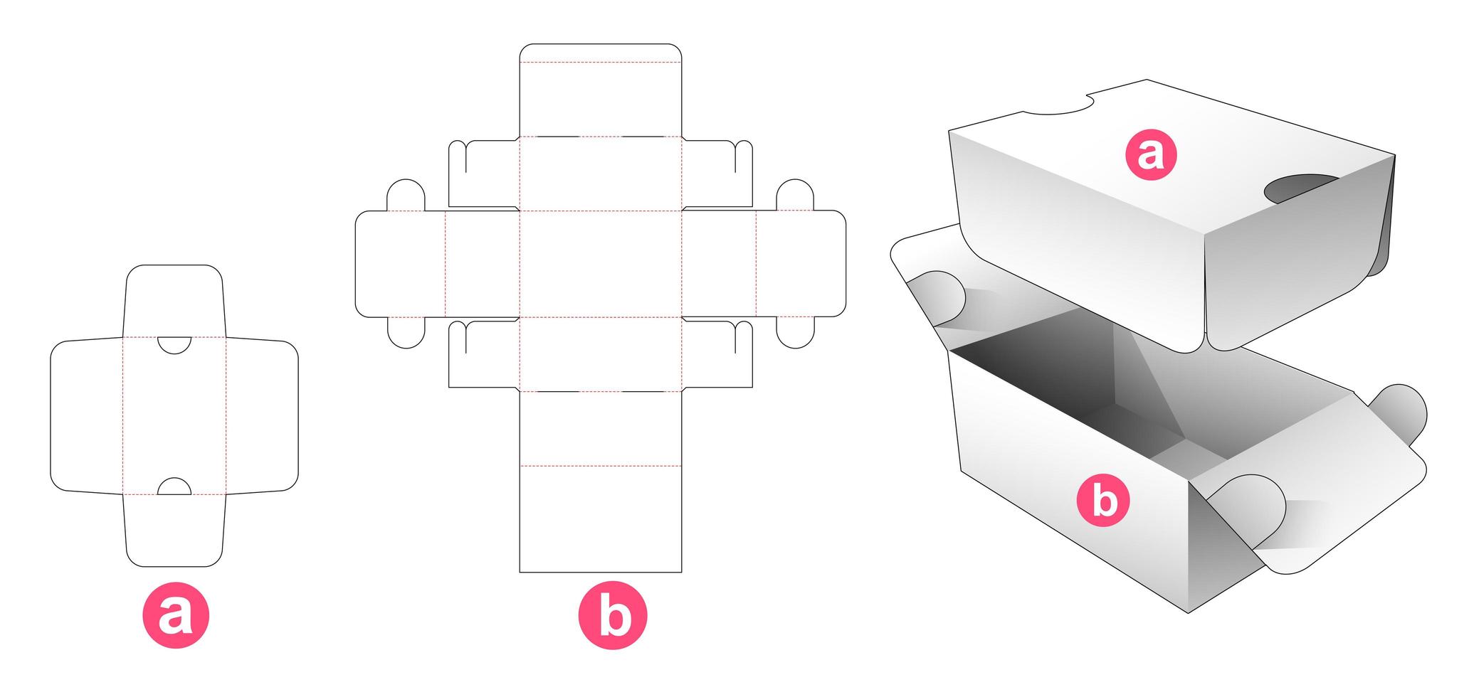 2 flip packaging box with shield vector