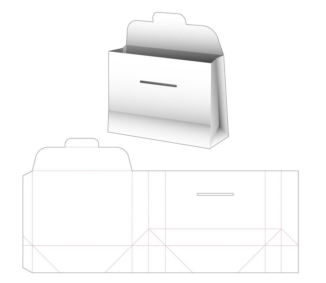 Cardboard rectangular bag vector