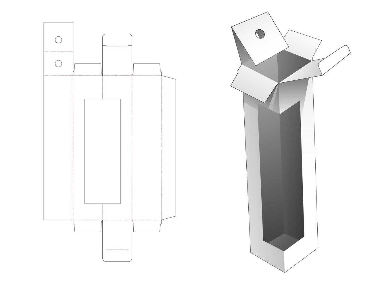 Tall cosmetic box with window vector