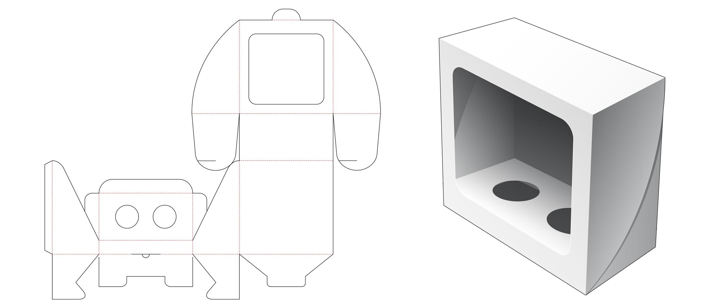 Caja de cosméticos de 1 pieza con ventana vector