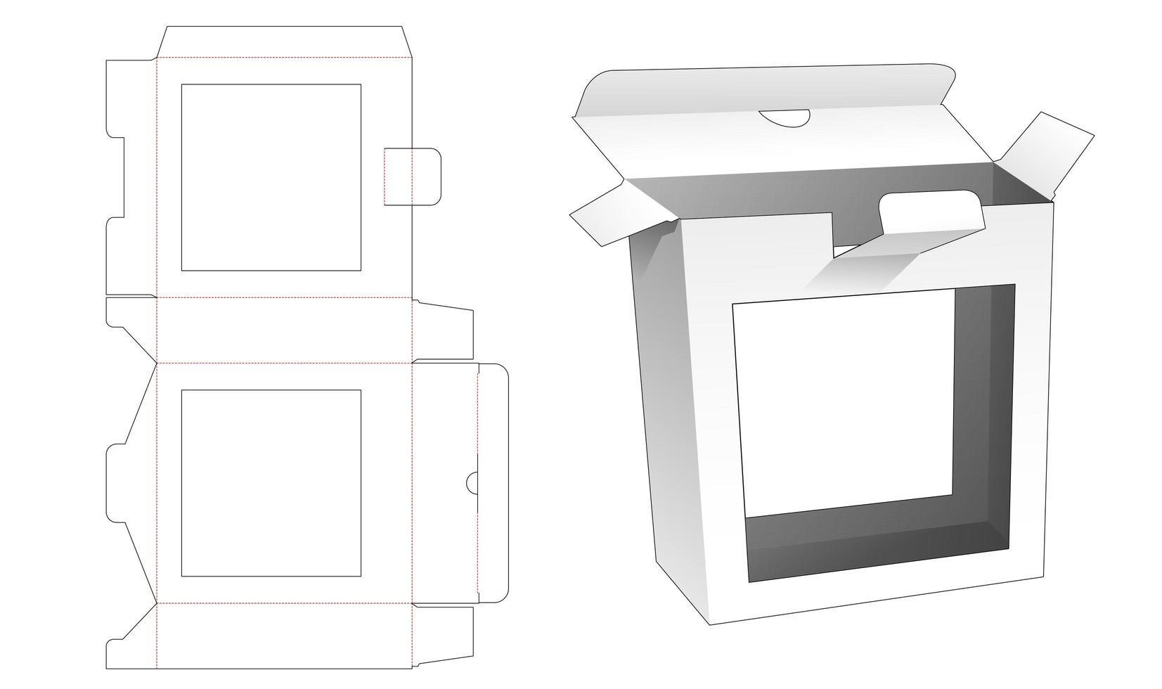 caja de hojalata con 2 ventanas vector