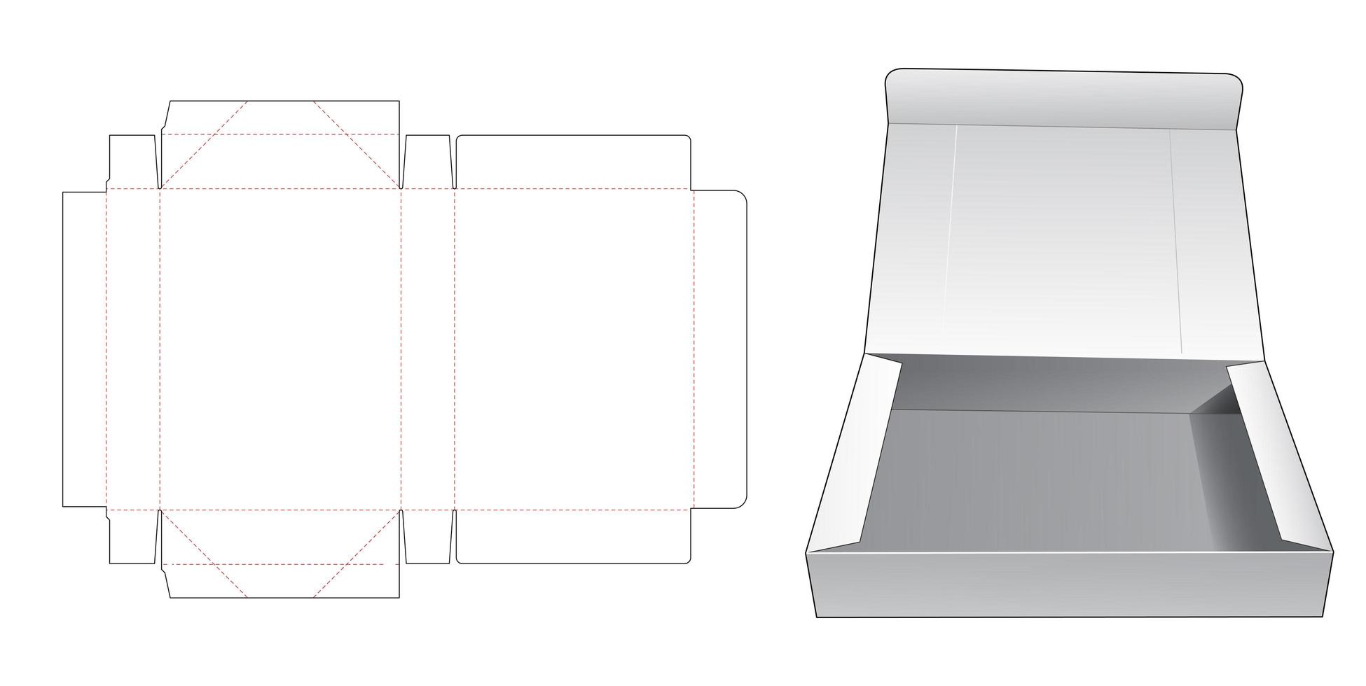 1 piece folding box vector