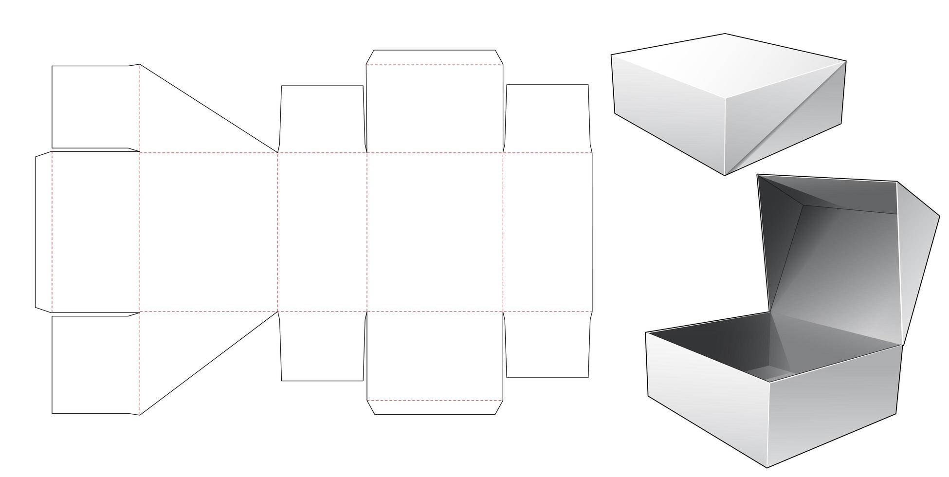 1 piece packaging box with lid vector