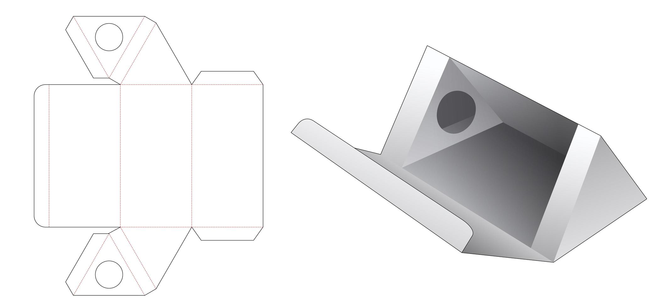 caja de cosméticos triangular con partidario vector