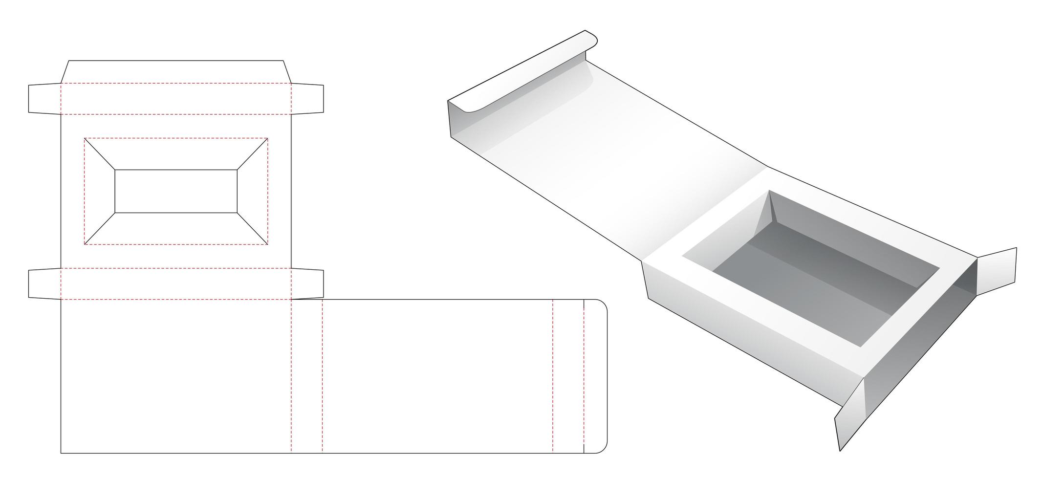 1 piece retail packaging box with insert supporter vector