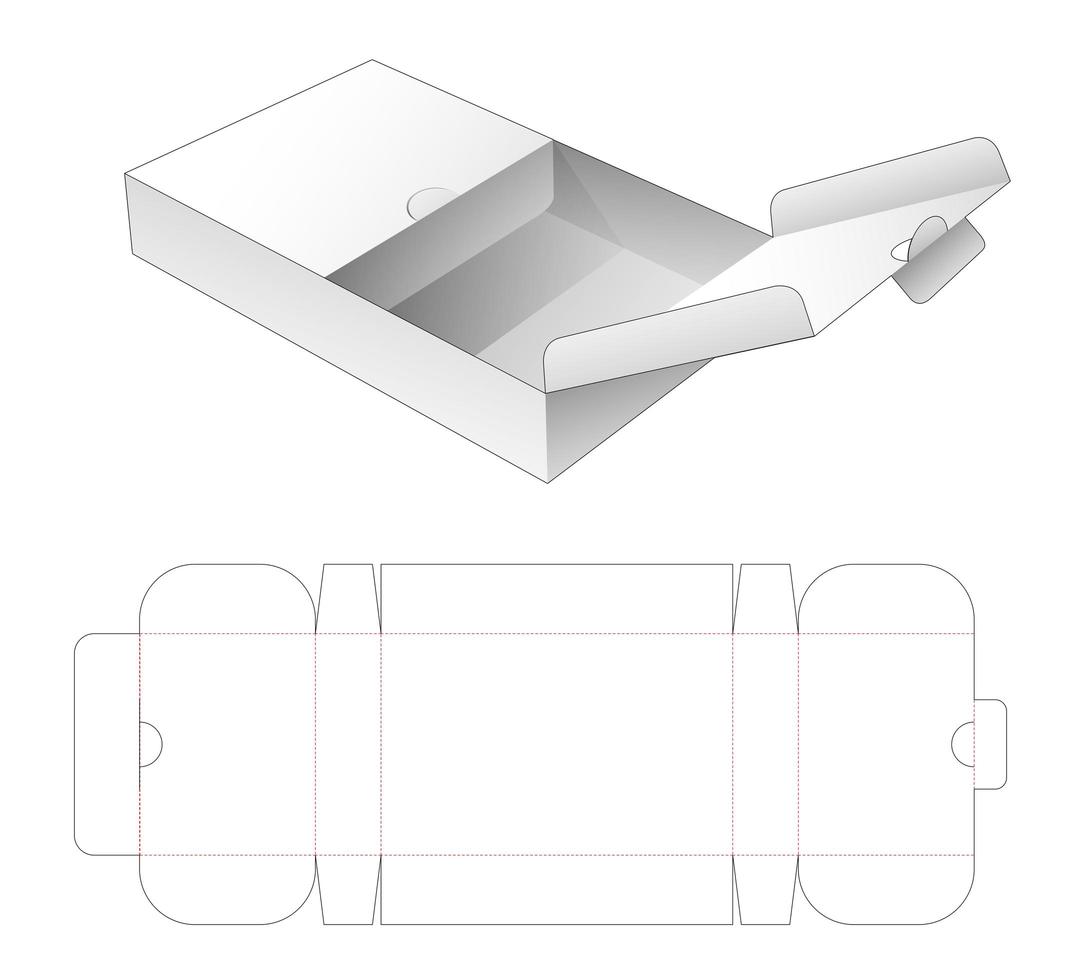 Flap box with middle opening point vector