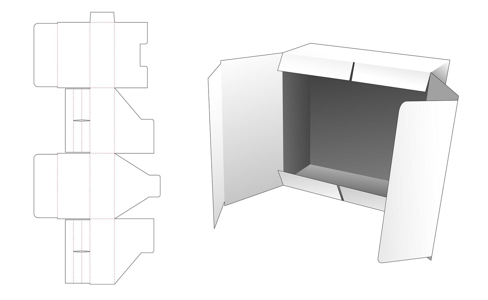 caja de embalaje con solapa vector