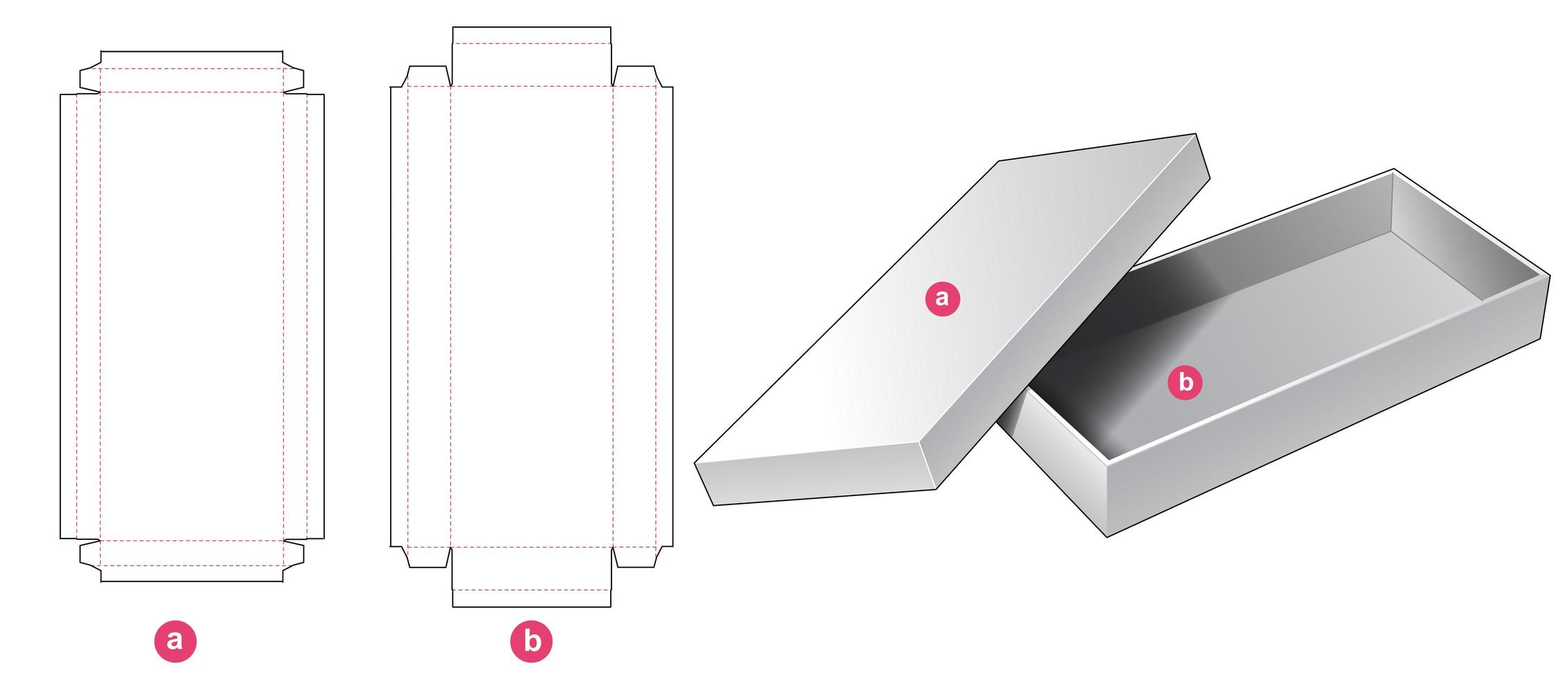 Caja larga rígida de 2 piezas vector