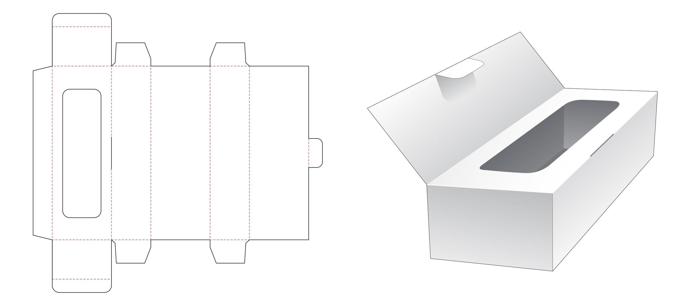 Tissue box with flip lid vector
