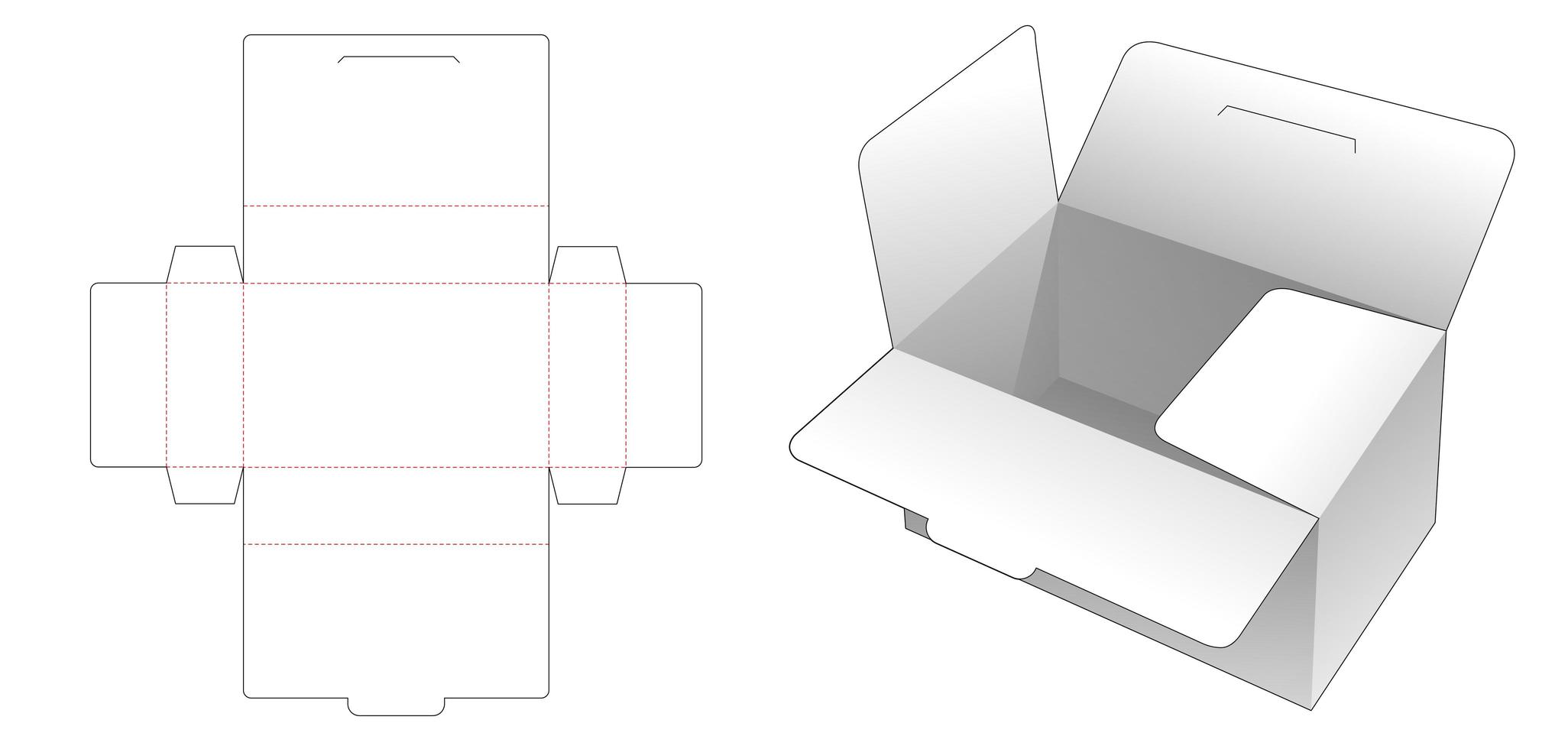 caja de almacenamiento con tapas y solapas vector