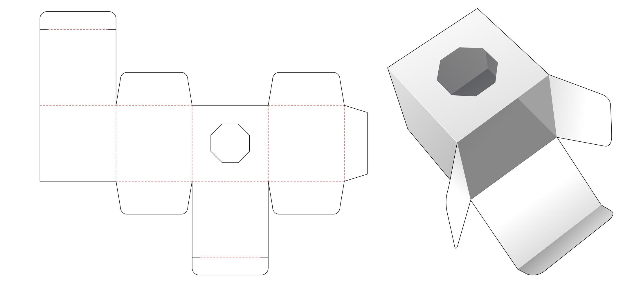 Gift box with octagonal shaped window vector