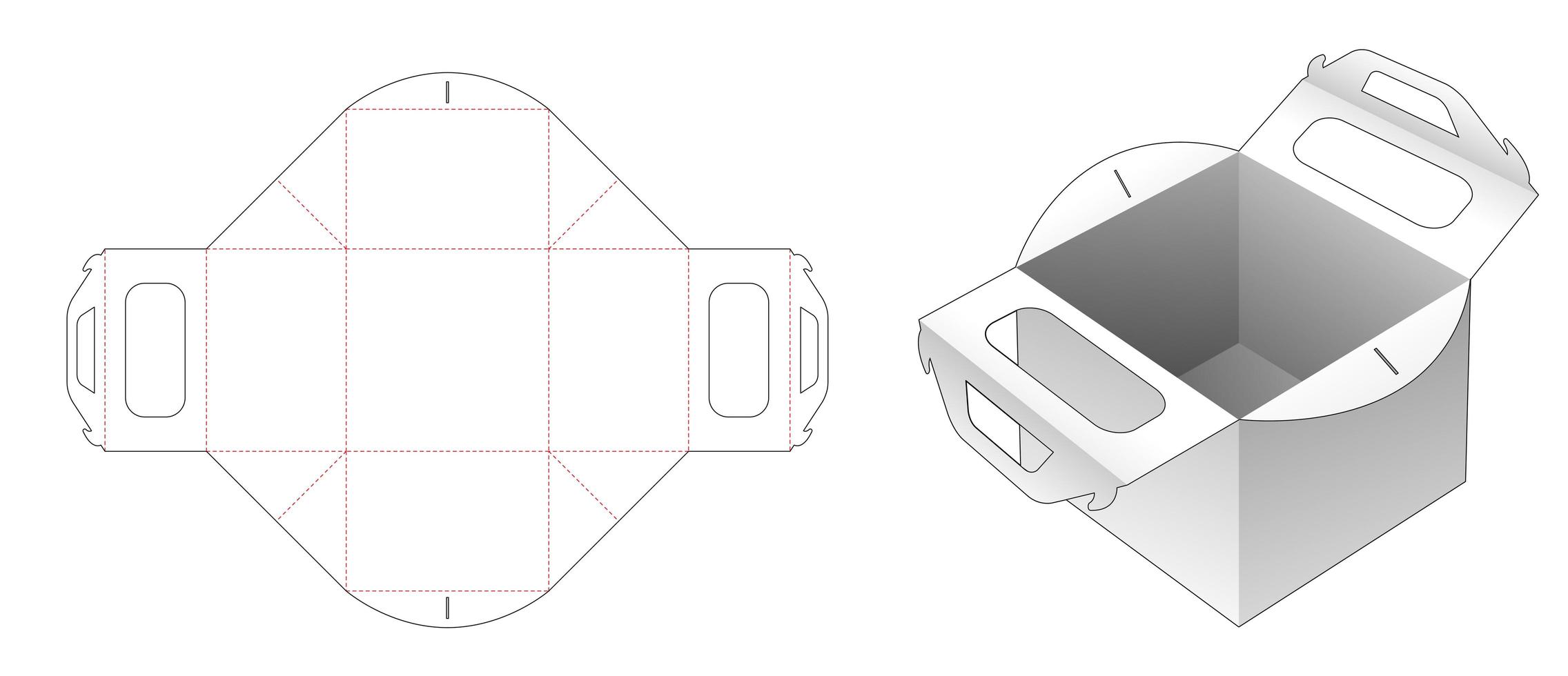 caja de asas con 2 ventanas en la parte superior vector