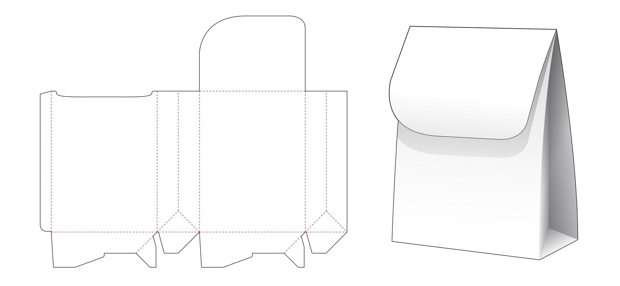 Paper shopping bag with top flip vector