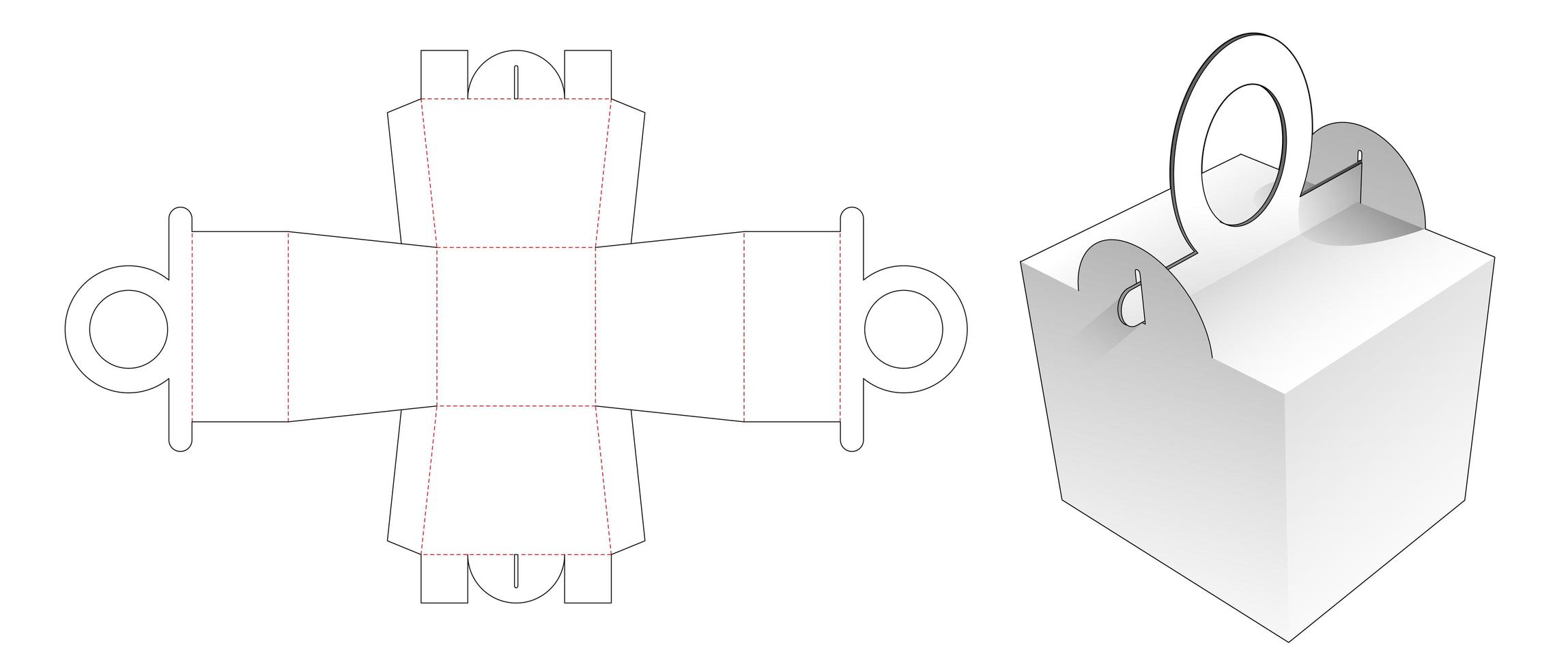 caja de comida con manijas circulares vector