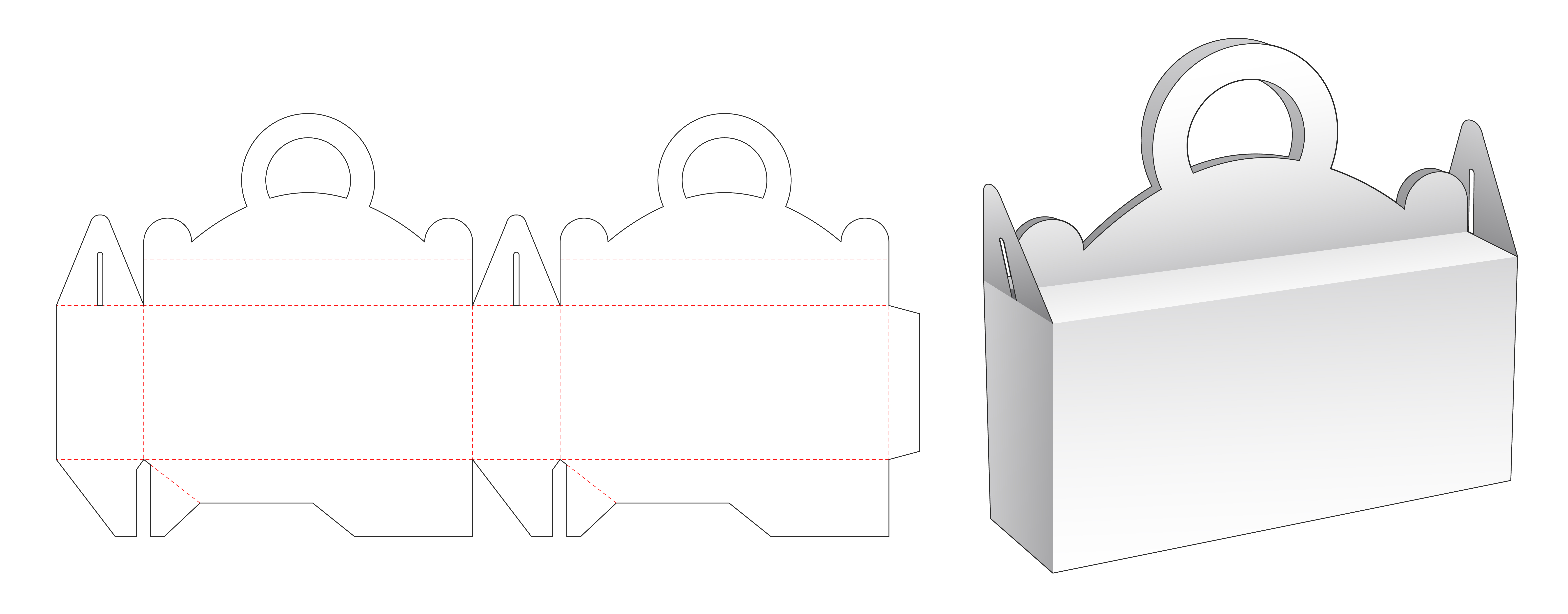 Handles packaging box 1267445 Vector Art at Vecteezy