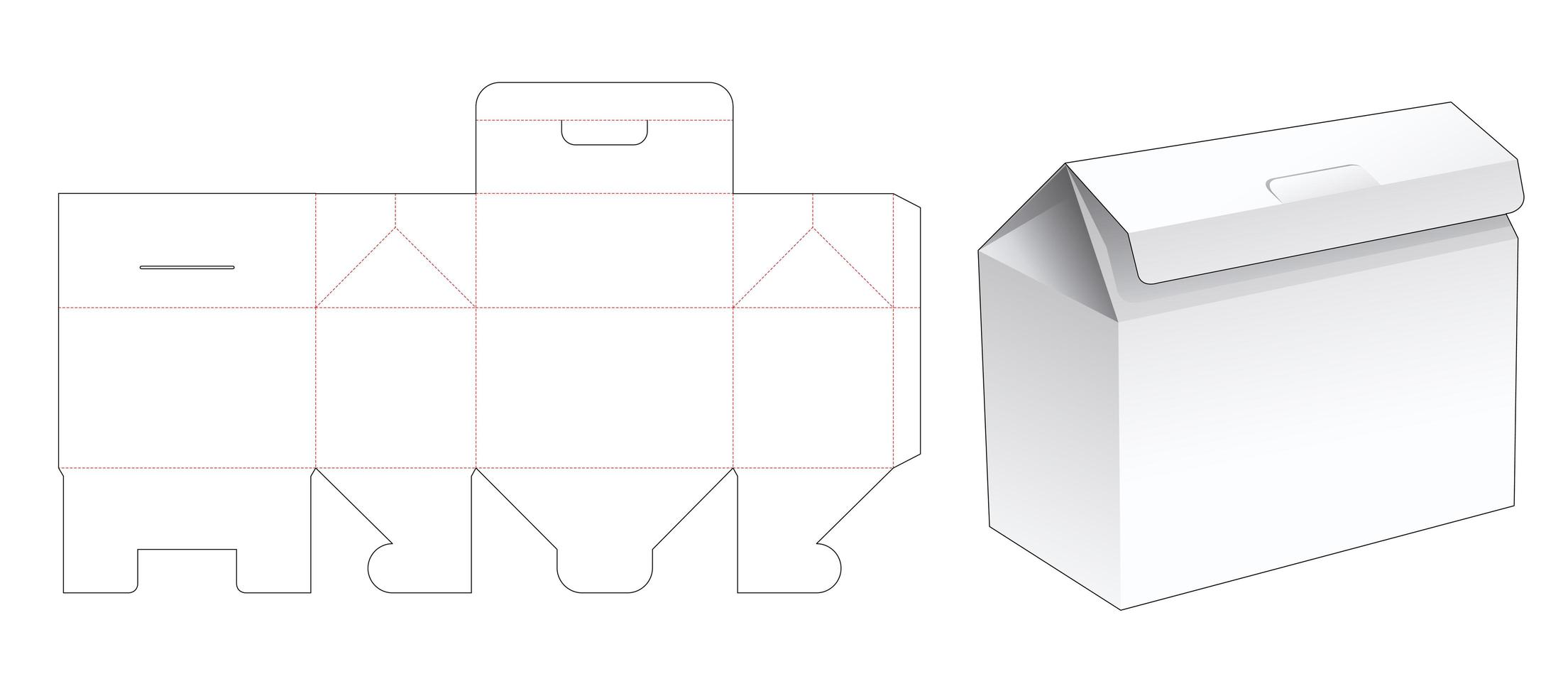 embalaje en forma de casa plegable vector