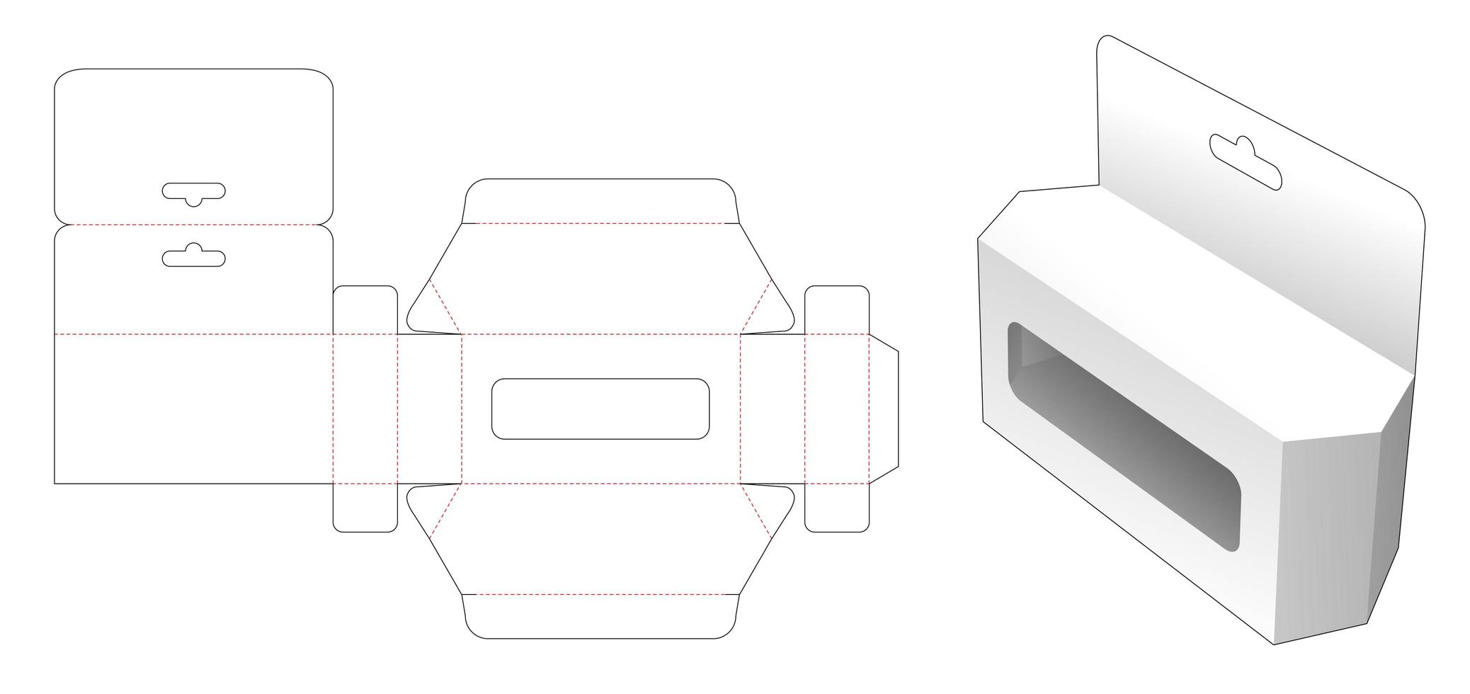 Hexagonal toy box with hang hole and window vector