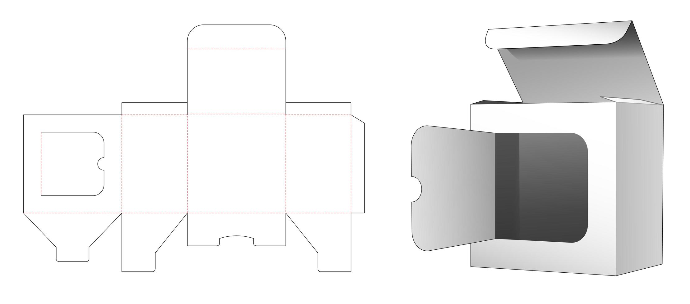 Retail box with window flap vector