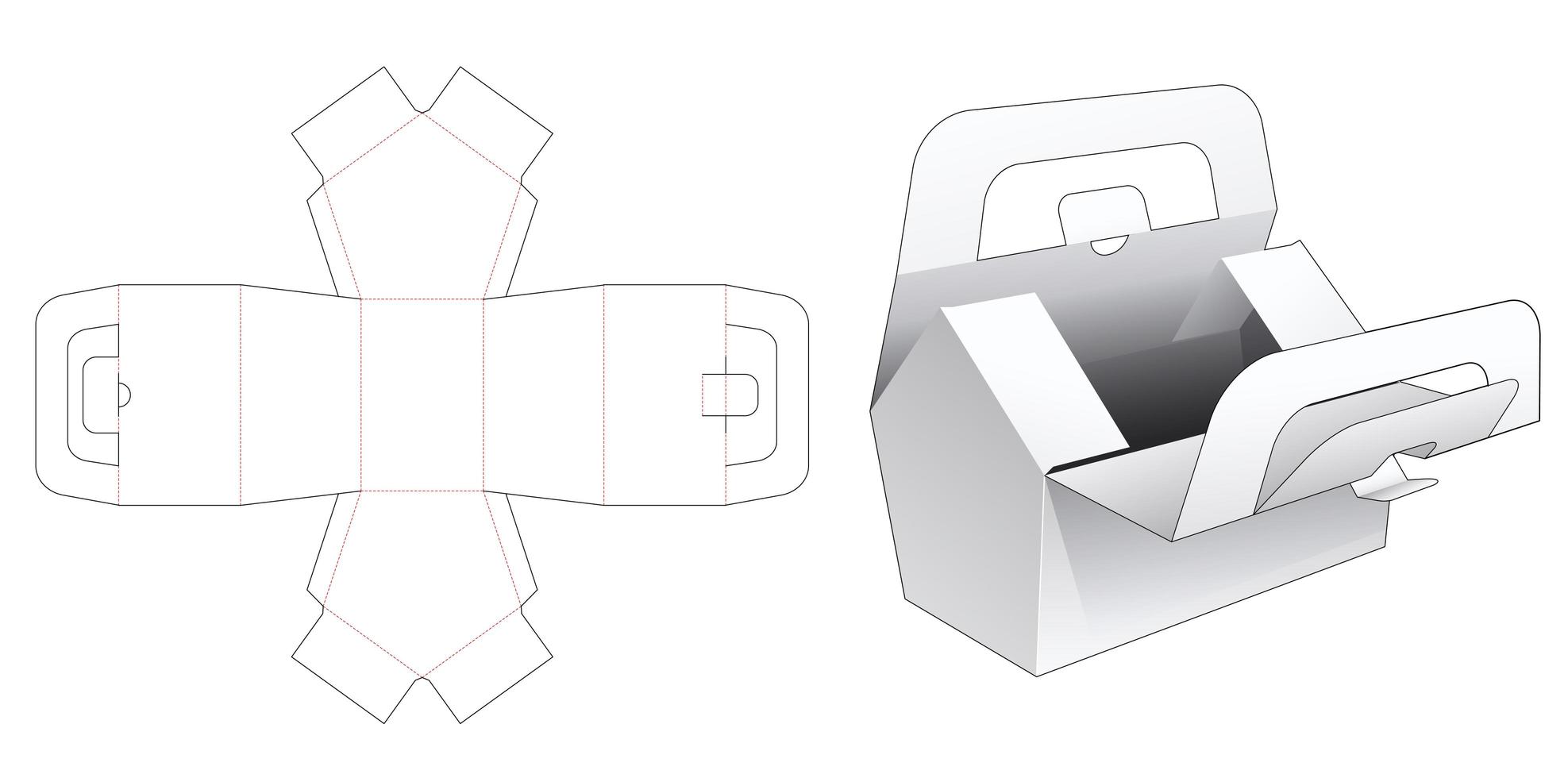 caja en forma de casa con asa vector