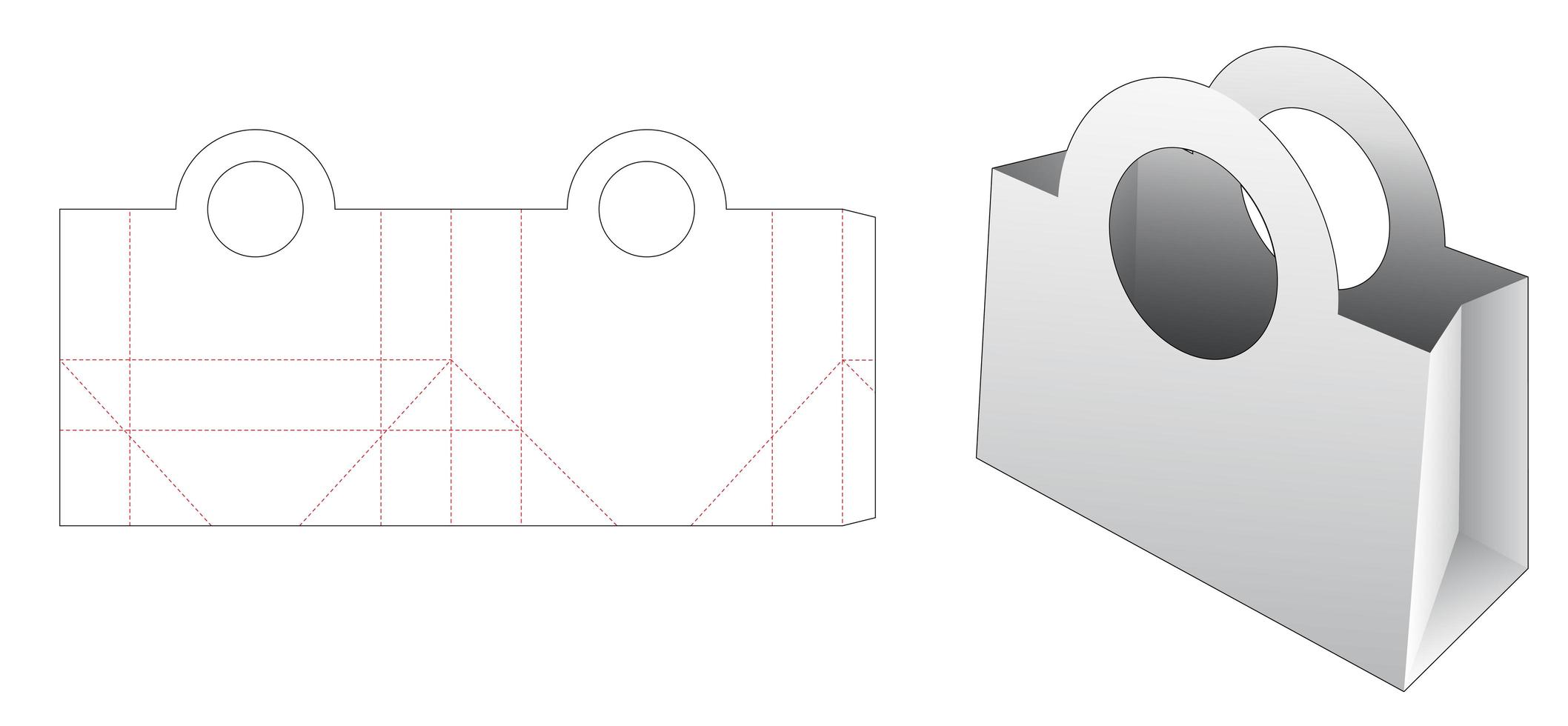 bolsa de compras con asa circular vector