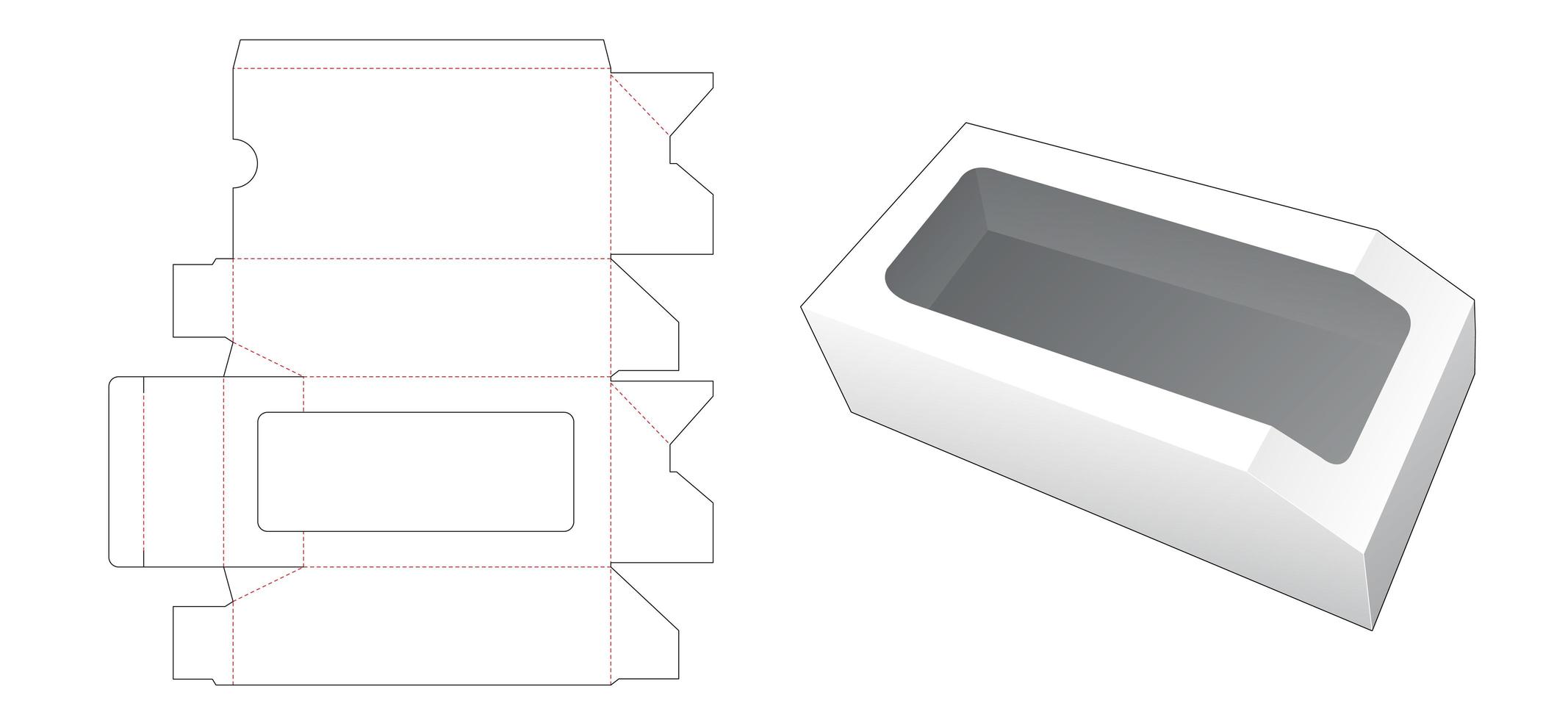 1 chamfered box with window vector