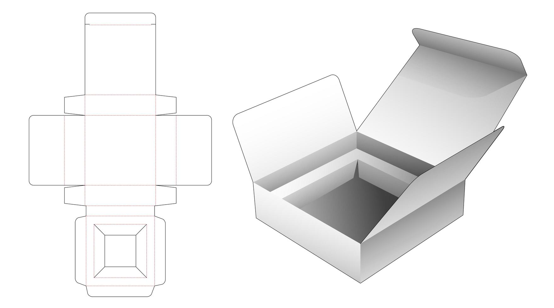 Caja plegable de 1 pieza con partidario vector