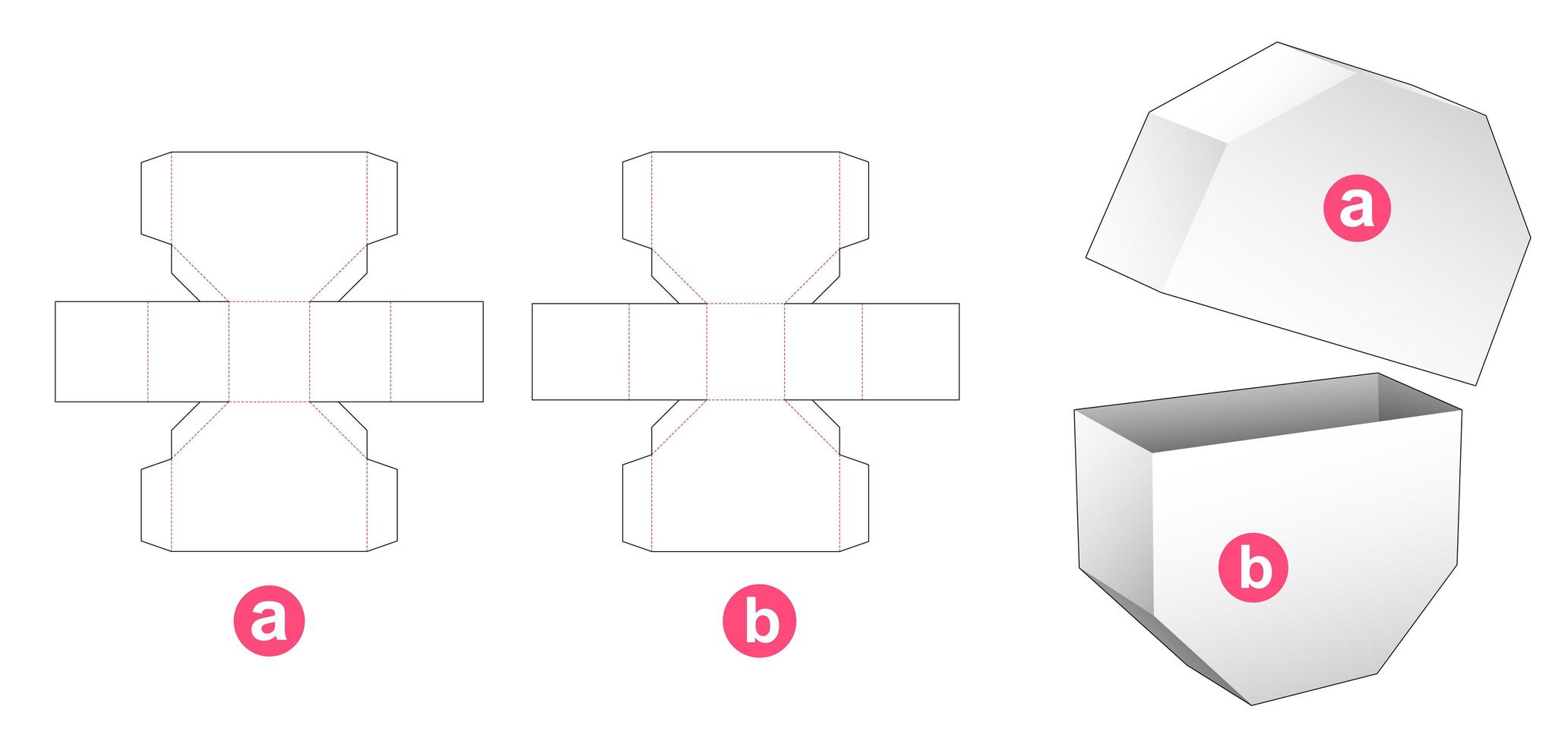 2 pieces octagonal box vector