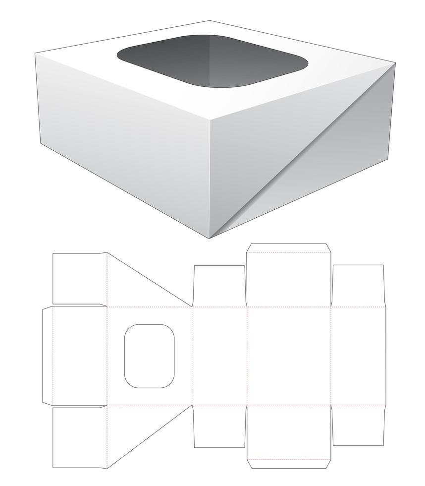 1 piece flip packaging box with top window vector