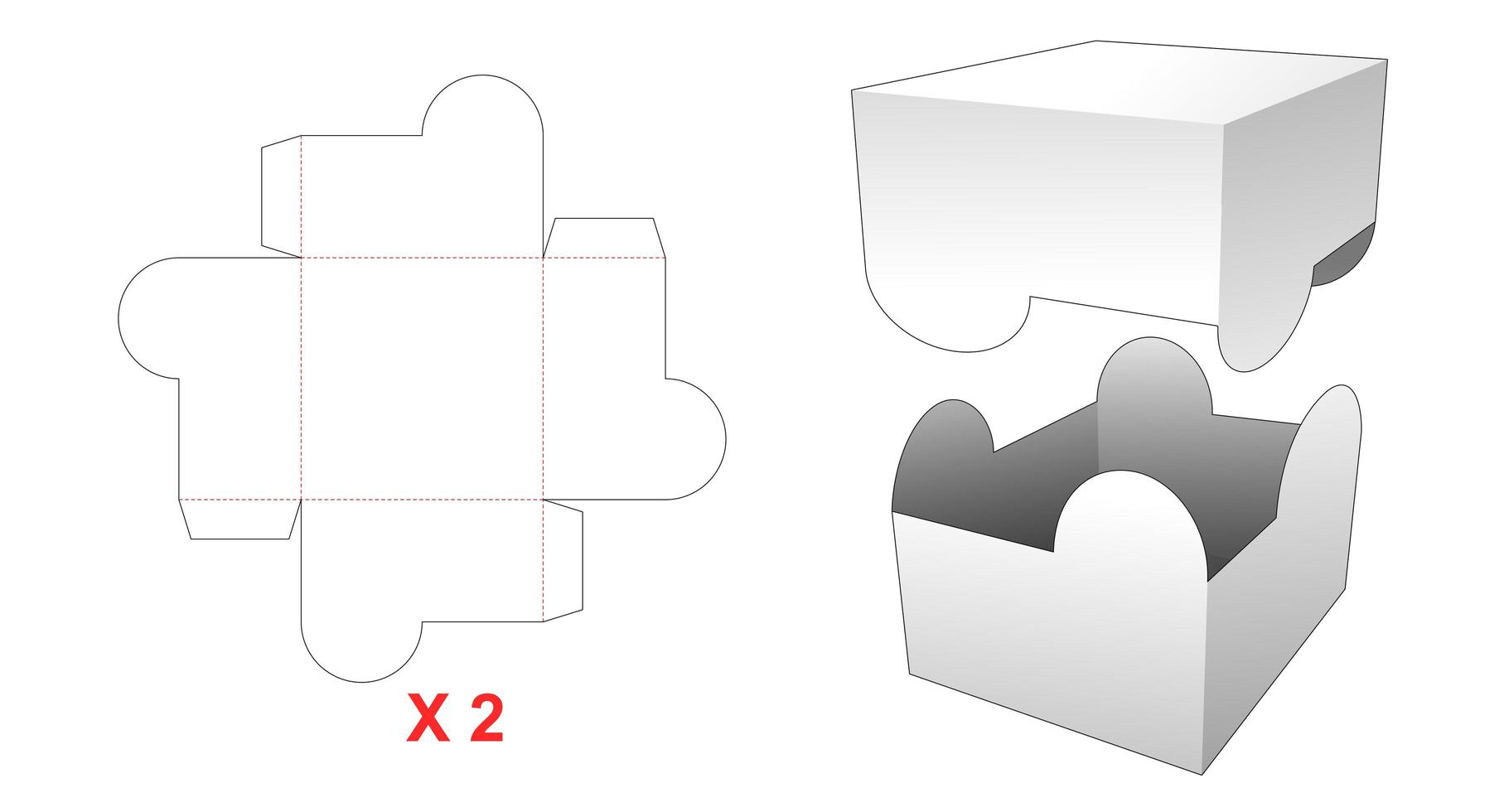 2 pieces rectangular box vector