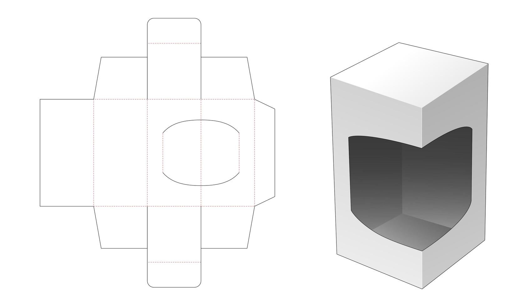 Caja al por menor de 1 pieza con partidario vector