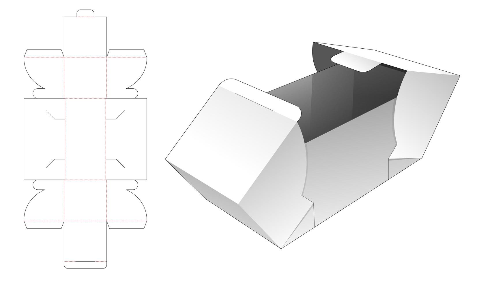 Caja de regalo con 2 solapas vector